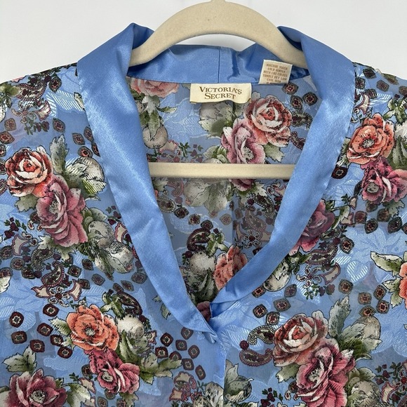 Victoria's Secret Vintage Gold Label Floral Semi-Sheer Pajama Top SZ M - Picture 3 of 7